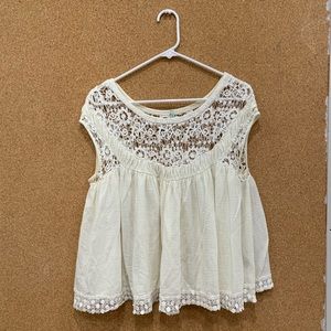 Free People Cream Blouse